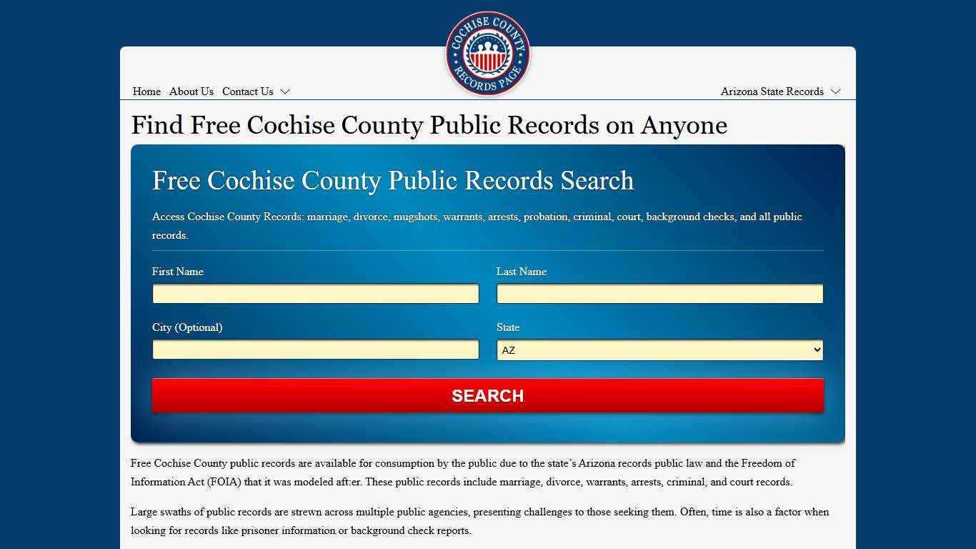 Find Free Cochise County Public Records on Anyone