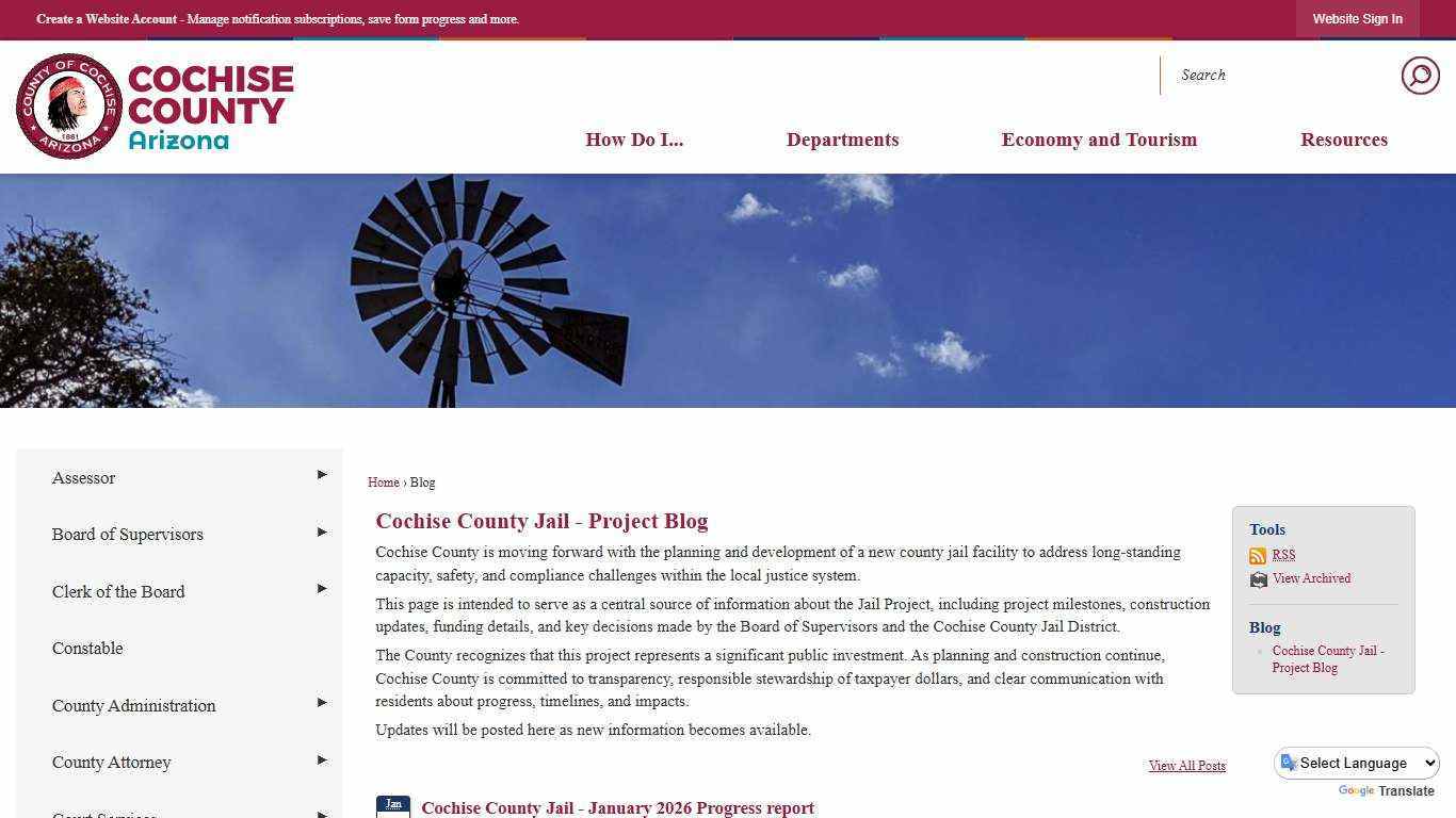 Blog • Cochise County Jail - January 2026 Progress report